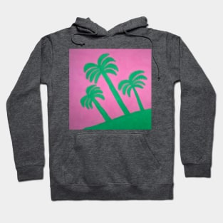 Pink and Green Palm Tree Silhouettes Hoodie